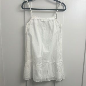 LOFT Ruffled White Fabric